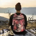 thumbnail image 6 of Backpack Cooler lunch bag 36 Can Capacity Insulated Bag for Camping, Beach, Hiking & Travel Gray-white Cat with Rose, 6 of 7