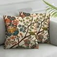 thumbnail image 3 of Throw Pillow Cover Home Decorative Square Flower Bird Orange Boho Cushion Covers  Home Decor Chinoiserie Pillow cover, 3 of 7