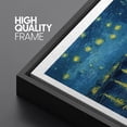 thumbnail image 5 of PixonSign Framed Canvas Print Wall Art Vincent Van Gogh Starry Night Over Rhone Classic Vintage Illustrations Fine Art Decorative Multicolor for Living Room, Bedroom, Office - 16"x24" BLACK, 5 of 5