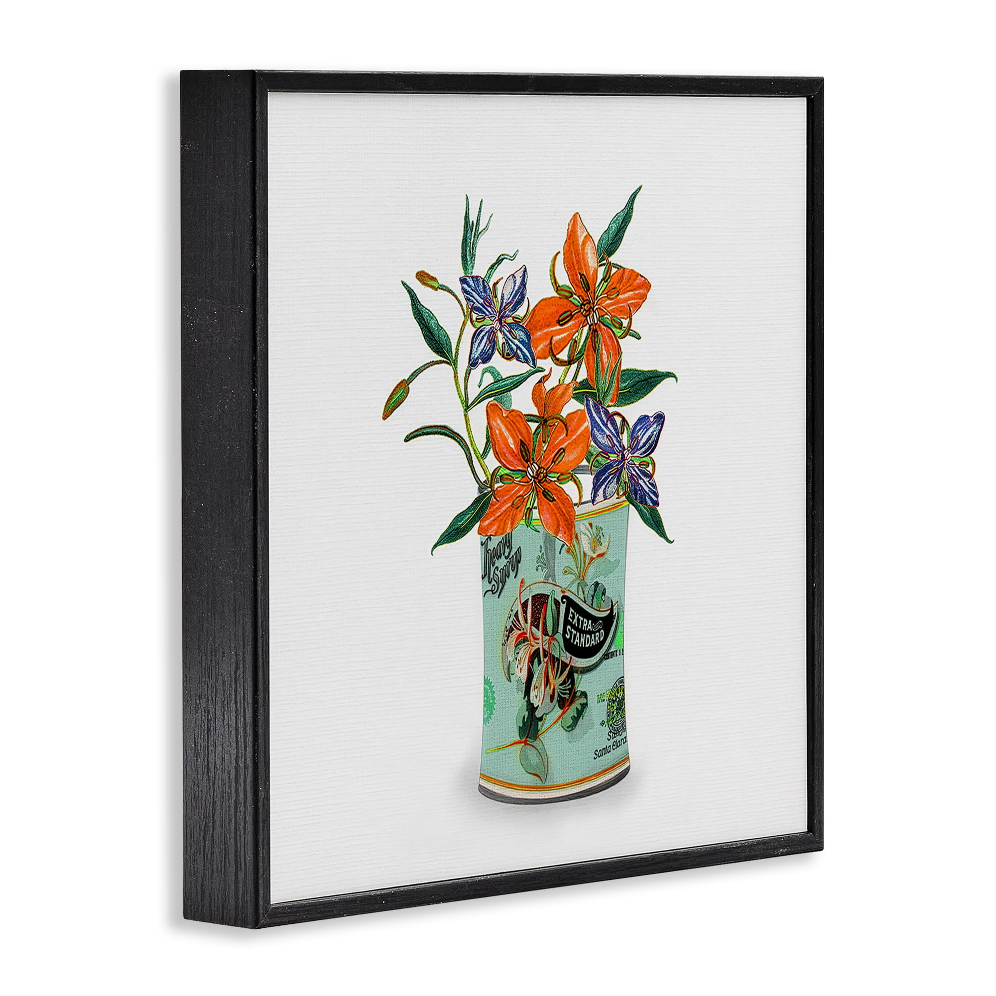 Stupell Industries Lilies in Retro Tin Black Framed Giclee Art, design by Val Rhodes