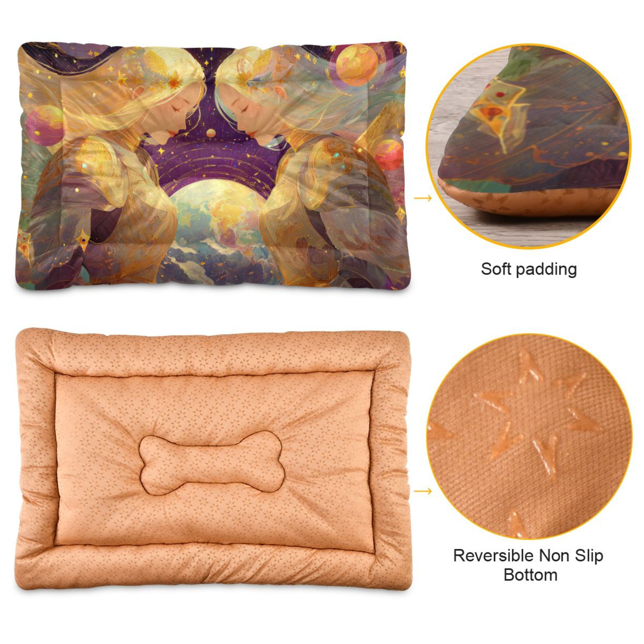Cozy Mat Pet Bed Indoor Outdoor Warm Soft For Cat Dog Puppy(S/M) Colorful Light