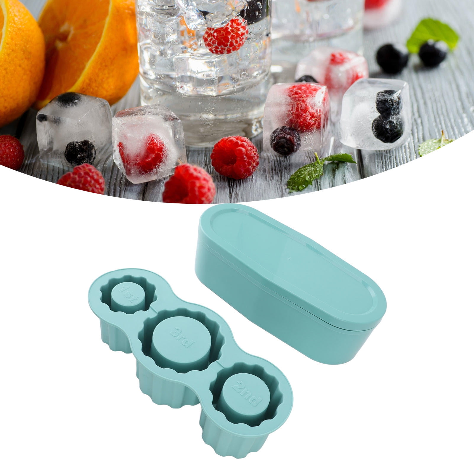 Suodoka Large Capacity Silicone Cylinder Ice Cube Tray – Easy Release, Food‑Grade, Dishwasher Safe, 4.72"×11.02"
