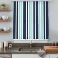 thumbnail image 5 of Turquoise Navy Blue Striped Sheer Curtains 63 Inches Long, Modern Minimalist Ombre Lines Light Filering Curtains, Breathable Simi Curtain Privacy Drapes for Living Room Bedroom Window Treatment, 5 of 9