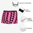 thumbnail image 3 of Salouo pink and black argyle Print Men's Boxer Briefs,Breathable Underwear Elastic Waistband Briefs for Men-Small, 3 of 5