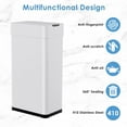 thumbnail image 6 of LAZY BUDDY 21 Gal Motion Sensor Trash Can Motion Sensor Garbage Bin, Touchless Brushed Wastebasket, W/Butterfly 80L White Stainless Steel Kitchen Bin, 6 of 7