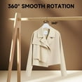 thumbnail image 2 of BP4U 12-Pack Premium Wooden Coat Hangers, Heavy-Duty Solid Wood Non-Slip Shirt Hangers with 360° Swivel Hook for Jackets, Suits, Shirts, Skirts(White), 2 of 7