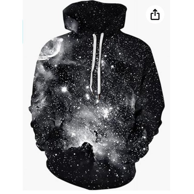 Men Women Unisex Digital Print Sweatshirts Hoodie Top Galaxy Pattern Pullover