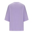 thumbnail image 3 of pbnbp 3/4 Sleeve Cotton Linen Shirts for Women Casual Solid Color Square Neck Blouses Loose Fit Summer T-Shirts Top, 3 of 4