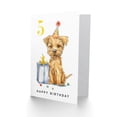 thumbnail image 2 of 5th Birthday Card Cute Terrier Dog Puppy Party Hat Kids Age 5 Year Old Child For Son Daughter Girl Boy Happy Card, 2 of 3