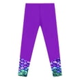 thumbnail image 3 of CHICTRY Upf 50+ Swim Leggings for Girls Printed Bottom Leg Swim Long Pants Gymnastics Yoga Dance Tights Purple 12, 3 of 5