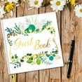 thumbnail image 5 of Kingwora Guest Book Wedding Guest Book 96 Pages Sign-in Registry Log Guestbook Photo Album Greenery and Gold Foil Hardbound Cover  (8” x 8”), 5 of 6