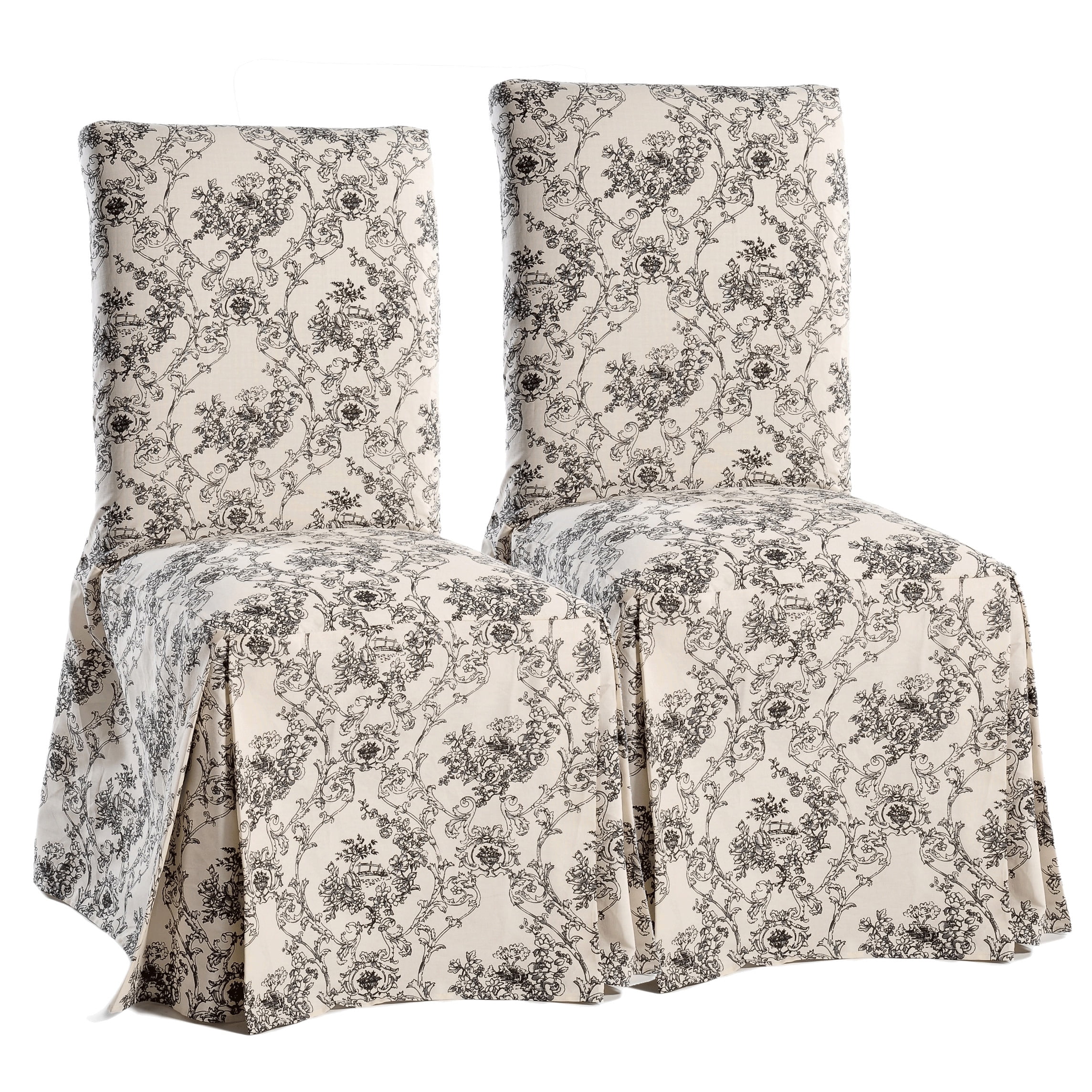 Classic Slipcovers Toile Dining Chair, Damask Dining Chair Slipcovers