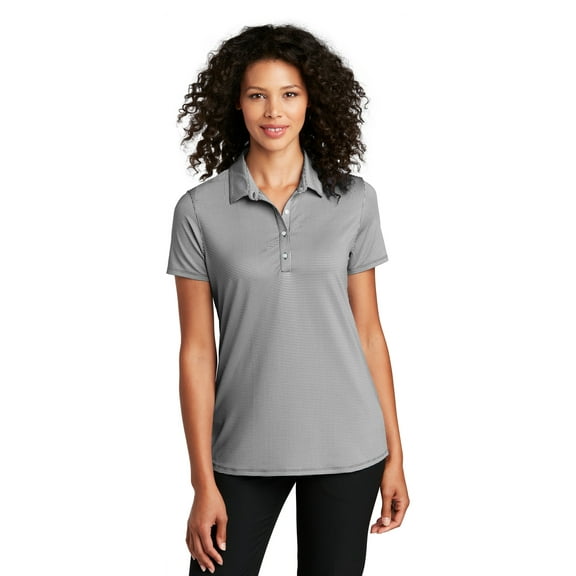 Port Authority Adult Female Women Plain Short Sleeves Polo Black/White 3X-Large