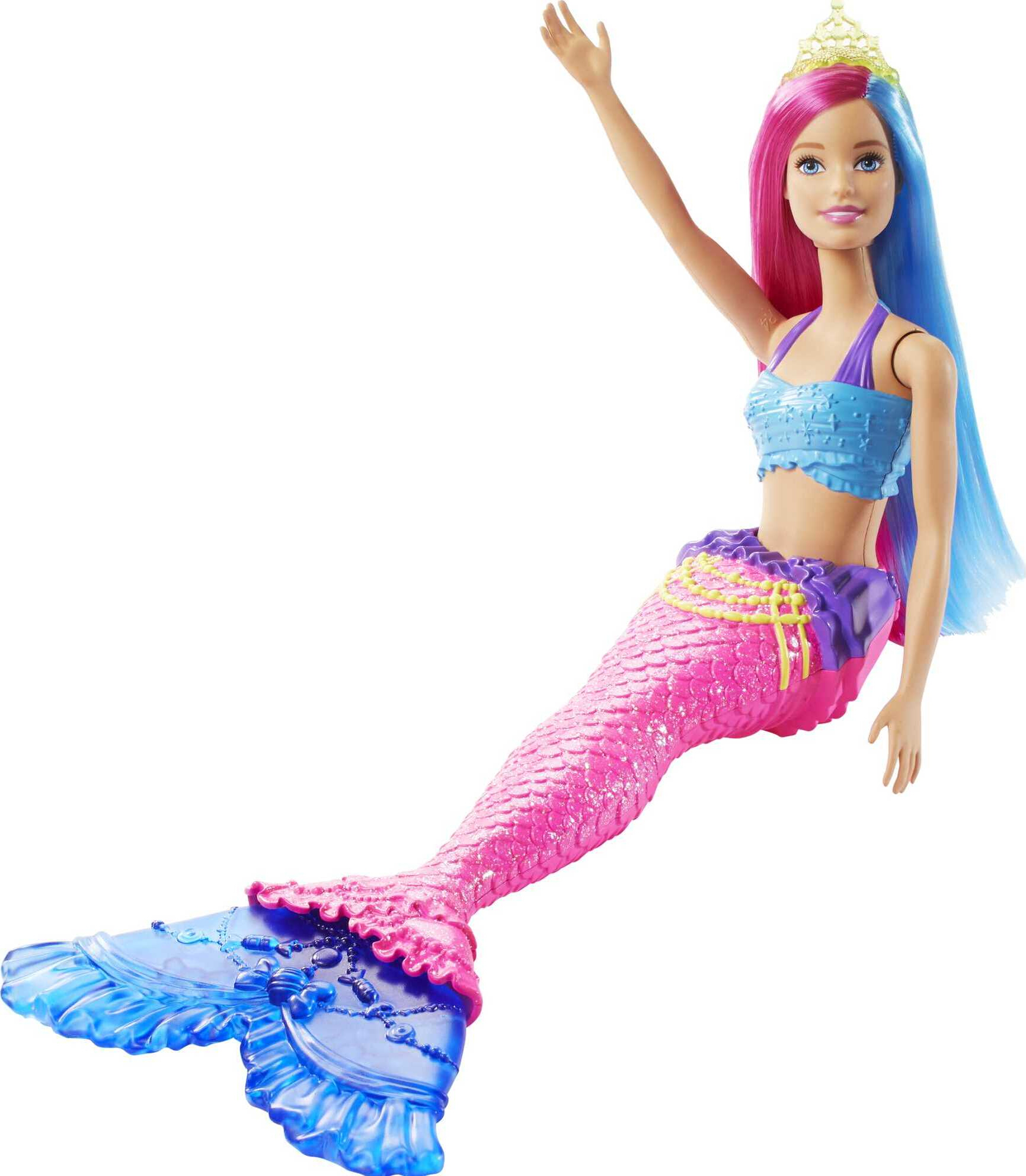 Barbie Dreamtopia Mermaid Doll with Pink & Blue Hair & Tail, Plus Tiara Accessory - image 5 of 6