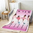 thumbnail image 2 of American African Ballerinan Sherpa Blanket Black Fleece Blanket Throw 50"X60" Hot Pink Throw Blanket Ballet Princess Soft Lightweight Sherpa Blanket For All Season, 2 of 6