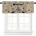 thumbnail image 2 of Curtain Valances for Windows, Welcome Cute Cartoon Cat Vintage Cat Paws Rod Pocket Valance Window Treatments Short Curtains for Kitchen Bathroom Living Room 54 x 18 Inches, 1 Panel, 2 of 6