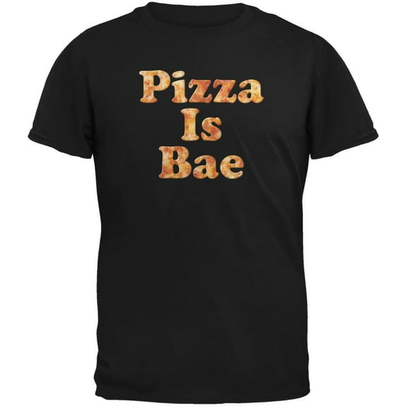 Pizza Is Bae Black Adult T-Shirt - Small