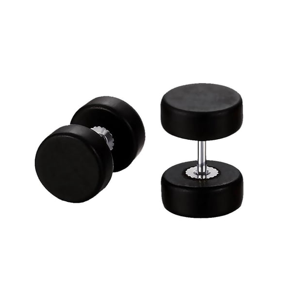Pendientes de Tornillo Negro Salvador 1 Par Vintage Hombre Mujer