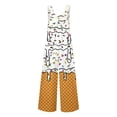 thumbnail image 4 of Letdown Boys Girls Bib Overalls Pants Loose Romper Adjustable Straps Ice-Cream Clothes Jumpsuit with Pockets Kids Summer Outfit 5-14 Years, 4 of 4