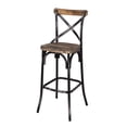thumbnail image 2 of Vintage Industrial Bar Stool with Metal "X" Back / Comfortable Seating in Kitchens, 2 of 2