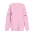 thumbnail image 5 of Timegard Crewneck Sweatshirts Women Oversized Long Sleeve Tops Streetwear Loose Pullover Fall Winter, 5 of 6