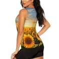 thumbnail image 3 of Haiem Beautiful Golden Sunflower Field Printed Women's Workout Tank Top, Quick-Dry Sleeveless Gym Shirt, Breathable Lightweight Athletic Top for Running, Yoga, and Casual Wear-, 3 of 7