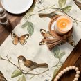 thumbnail image 4 of Farmhouse Birds Table Runner 90 Inches Long,Green Country Leaves Flowers Vintage Plants Cotton Linen Table Runners Dresser Scarves,Fabric Tabletop Scarf Furniture Cover for Home Dinner Party 13"x90", 4 of 9