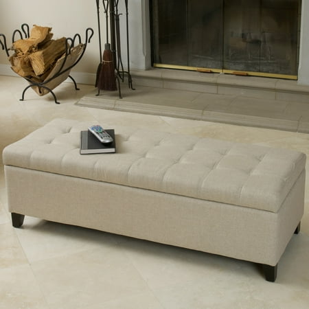 Christopher Knight Home Mission Beige Tufted Fabric Storage Ottoman Christopher Knight Home Mission Beige Tufted Fabric Storage Ottoman Bench