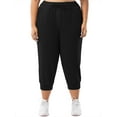 thumbnail image 6 of SHOWMALL Womens Plus Size Joggers Pants Casual Active Capri Sweatpants with Drawstring Pockets Black 2X, 6 of 7