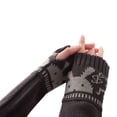 thumbnail image 4 of Fashion Winter Autumn Rabbit Print Warm Long Arm Gloves Half Finger Mittens Knitted Fingerless Gloves Exposed Finger KHAKI, 4 of 8