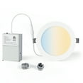 thumbnail image 1 of LUMINEPTIC 6 Inch 1 Pack 5CCT Dimmable Slim Recessed LED Pot Lights, Selectable Colors, Bathroom & Damp Locations, 1 of 6