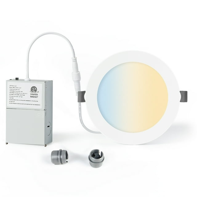 LUMINEPTIC 6 Inch 1 Pack 5CCT Dimmable Slim Recessed LED Pot Lights, Selectable Colors, Bathroom & Damp Locations