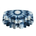 thumbnail image 5 of Blue Tie Dye Mandala Pattern Round Tablecloth 60"x60",Wrinkle Wipeable Table Cloth for Kitchen Dining Room Picnic Patio Party, 5 of 6
