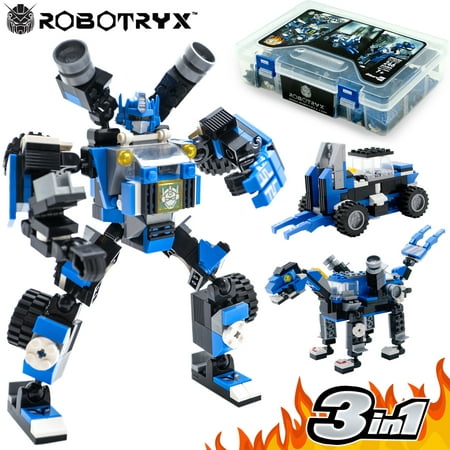 Robot STEM Toy | 3 In 1 Fun Creative Set | Construction Building Toys For Boys Ages 6-14 Years Old | Best Toy Gift For Kids | Free Poster Kit (Best Village Building Games)