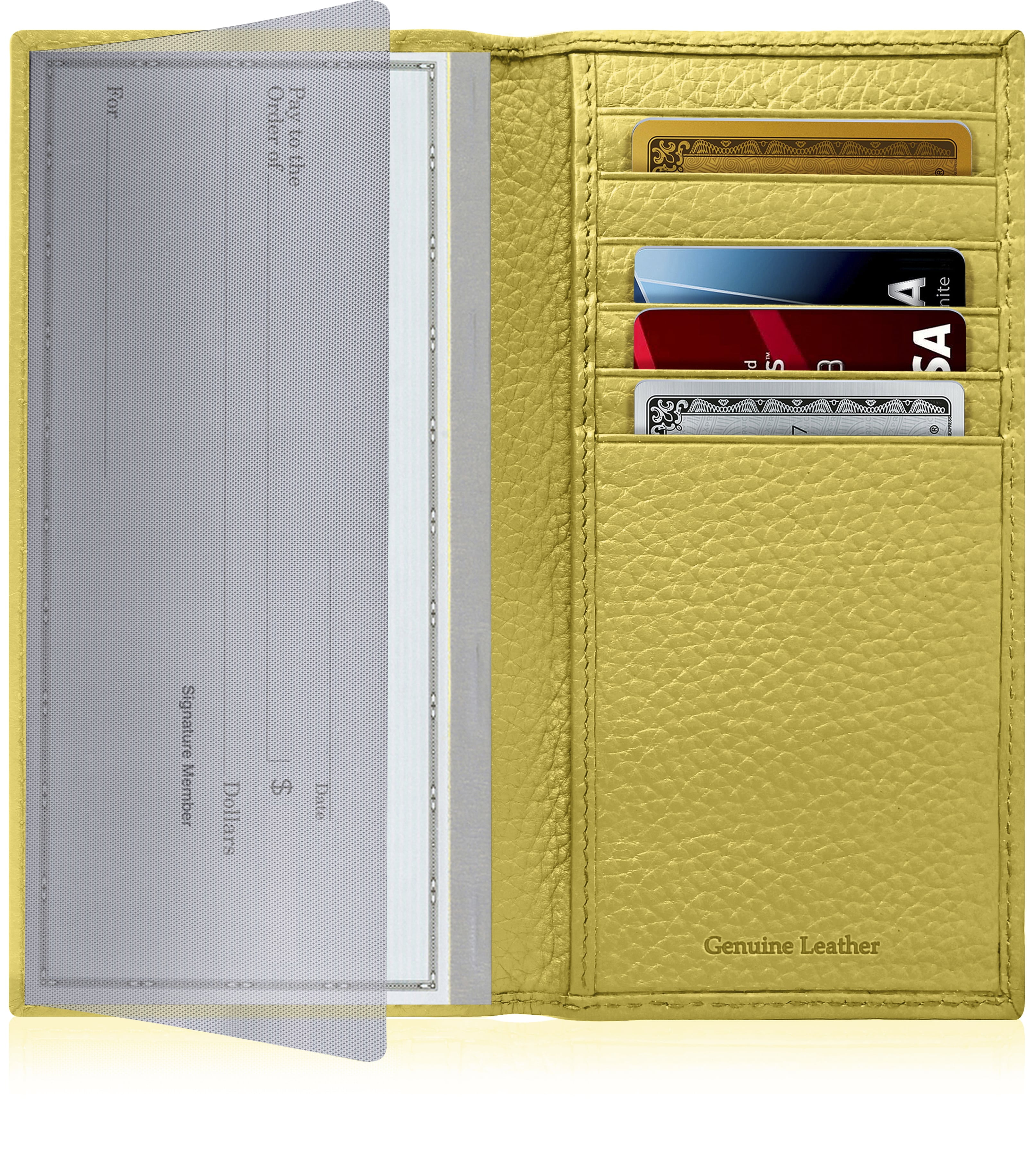 Genuine Leather Checkbook Cover For Men And Women Checkbook Holder