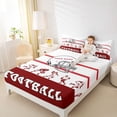 thumbnail image 4 of Feelyou White Maroon Hemlet Full Size Sheets for Kids, Soccer Athlete Bed Sheets, Modern Cartoon Sports Rugby Sheet Sets, Super Cozy Room Decor, 4-Piece, 4 of 7