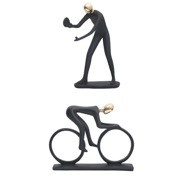 2 piezas resina ejercicio escultura hogar estatua decoración colección adornos BLESIY Estatuilla abstracta