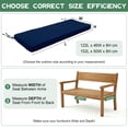 thumbnail image 3 of SHANNA Outdoor Bench Cushion with 2 Pillowcase, Waterproof Garden Bench Cushions for Outdoor Furniture, Patio Porch Swing Replacement Seat Pad with Ties, Navy Blue, 60"x20"x3", 3 of 12