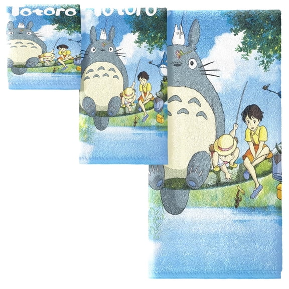 Tonari no Totoro Bath Towel Set (3 pcs),bath, hand, and beach towels.
