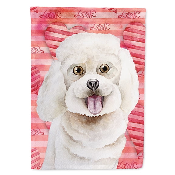 Carolines Treasures CK1395CHF Bichon Frise Love Flag Canvas House Size  Large multicolor
