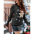thumbnail image 2 of Sweaters for Women 2023 Trendy Christmas Cute Elk and Bear Print Pullover Sweaters Long Sleeve Knitted Crewneck Sweaters SHermie, 2 of 4