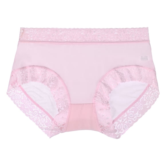 Yammkia Panties for Women Pack Women's Thongs, T Back Low Waist See Through Panties Cotton Seamless Lace Thongs for Women(Pink,M)