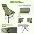 thumbnail image 2 of VECUKTY Triangle Frame High Back Folding Camping Chair, Portable Moon Chair with Enhanced Stability, Includes Carry Bag, Army Green, 2 of 9