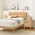 thumbnail image 7 of Farmhouse Nightstand with Drawer and Storage Shelf, Bedside Table with Wood Storage, End Table Side Table Accent Table for Bedroom Living Room, 7 of 7