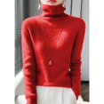thumbnail image 4 of NMMUED Turtleneck Sweater Women Pullover Sweaters for Women Knit Sweater for Women Fitted Sweaters for Women, Red XL, 4 of 6