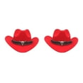 thumbnail image 2 of Decodeary Western Outback Cowboy Hat Channel Inner Cowboy Classic Hat Large Brim Provides red 2Set, 2 of 6