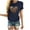 Navy, variant on Soki Women's Casual Tops Leopard Print Round Neck Short Sleeve T-Shirt
