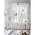 thumbnail image 3 of White Green Dandelion Sheer Curtains 96 Inch Length 2 Panels Set, Grey Floral Leaves Voile Window Treatment Semi Sheer Long Curtains Drapes for Bedroom/Living Room/Kitchen 52"x96"x2, 3 of 7