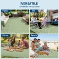 thumbnail image 3 of HIWEAVER Sage Green 6' x 9' Outdoor Rug PP Plastic Straw Woven Waterproof Patio Rug with Striped Pattern Portable Outside Carpet for Balcony Deck Picnic Garden Decor, 3 of 6