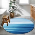 thumbnail image 4 of Area Rug 48in, Abstract Minimalism Blue Ocean Waves Floor Carpet Living Room Rug, Aqua Theme Non-Slip Welcome Mat Indoor Rugs for Bedroom Dining Room, 4 of 9